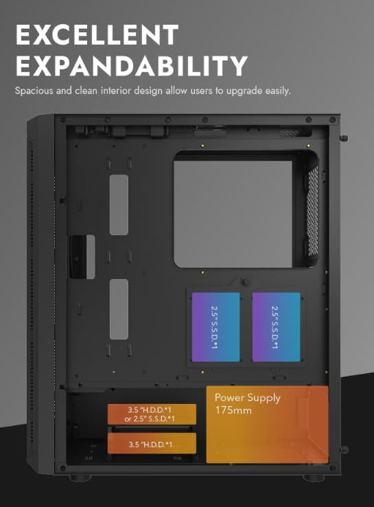 DarkFlash DK350 ATX Mid Tower Gaming Case with 4 ARGB Fans – Black DarkFlash DK350 ATX Mid Tower Gaming Case with 4 ARGB Fans – Black